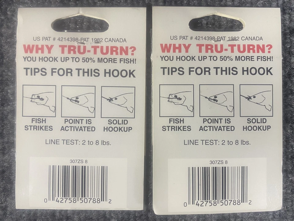 Tru Turn Fine Wire Size 8 Live Bait Fishing Hooks 307ZS 7pk (Lot of 2) - Image 2 of 3