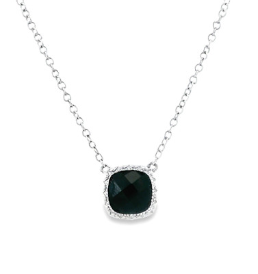 Tacori Silber Schwarz Onyx Halskette 17''