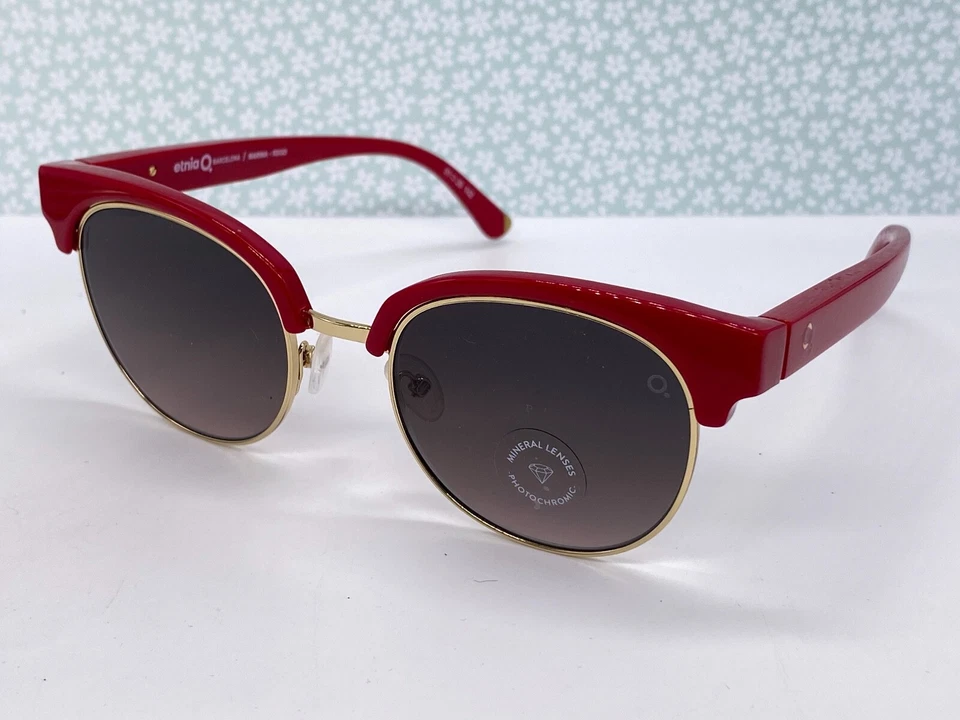Женские солнцезащитные очки Etnia Barcelona красные круглые золотистые кошачий глаз Marina RDGD - Изображение 3 из 4