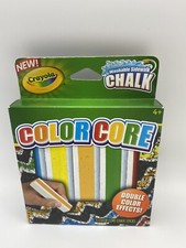 CRAYOLA Washable Sidewalk CHALK COLOR CORE DOUBLE COLOR Effects 5 Colors NIB