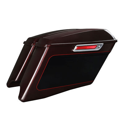 4''Hard Saddlebags Fit For Harley Street Glide 14-25 Midnight Crimson/Vivid Black