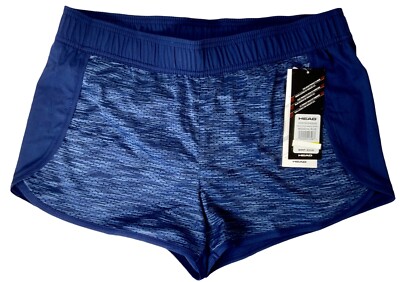 Head Inside Track Marled Shorts Medieval Blue, Womens Size Large, NEW