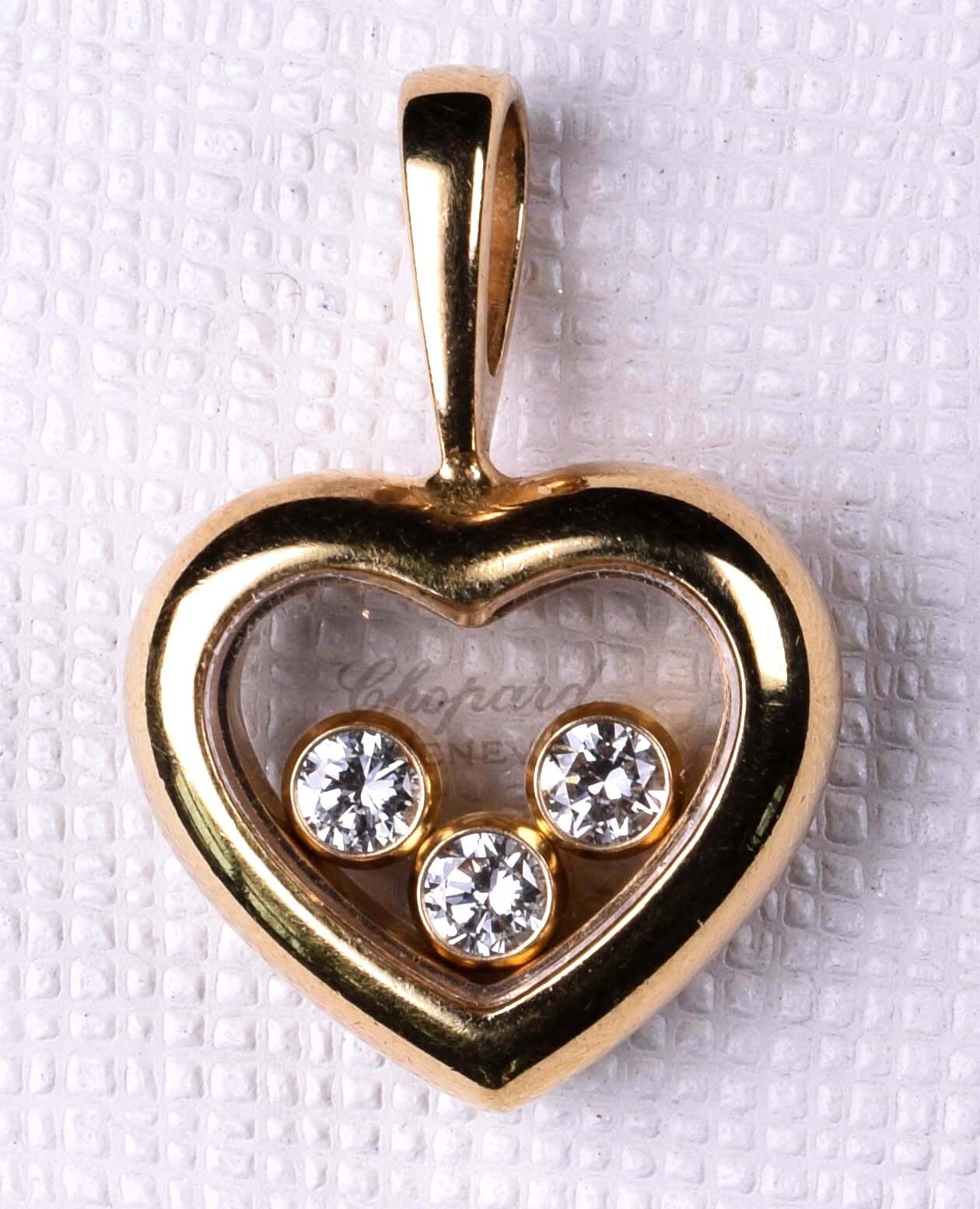 18K Chopard Happy Diamonds Heart Yellow Gold Pendant
