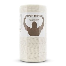 Bonded White Nylon Twine, Twisted. Size 6, 1 lb 6-pack