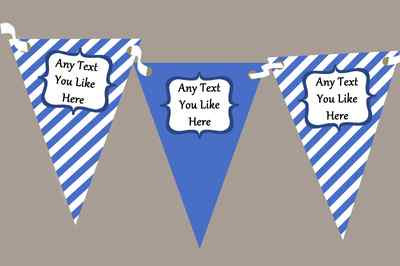 Sky Blue And White Stripes Nautical Sailing Beach Seaside Personalised Bunting