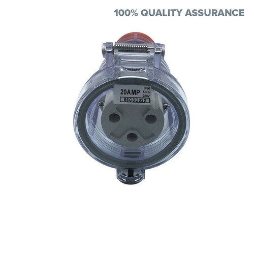 20 AMP Male 3 Pin Plug w/ Female Plug 3 Round Pin Socket Outlet Extension 240V - Picture 4 of 7