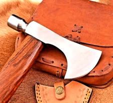 CUSTOM HAND MADE FORGED CARBON STEEL TOMAHAWK HATCHET AXE WOOD HANDLE 634