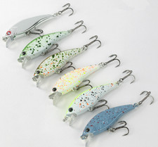 6PCS Minnow Fishing Bait Hard Lures Crankbait Artificial Bass Tackle Wobbler Set