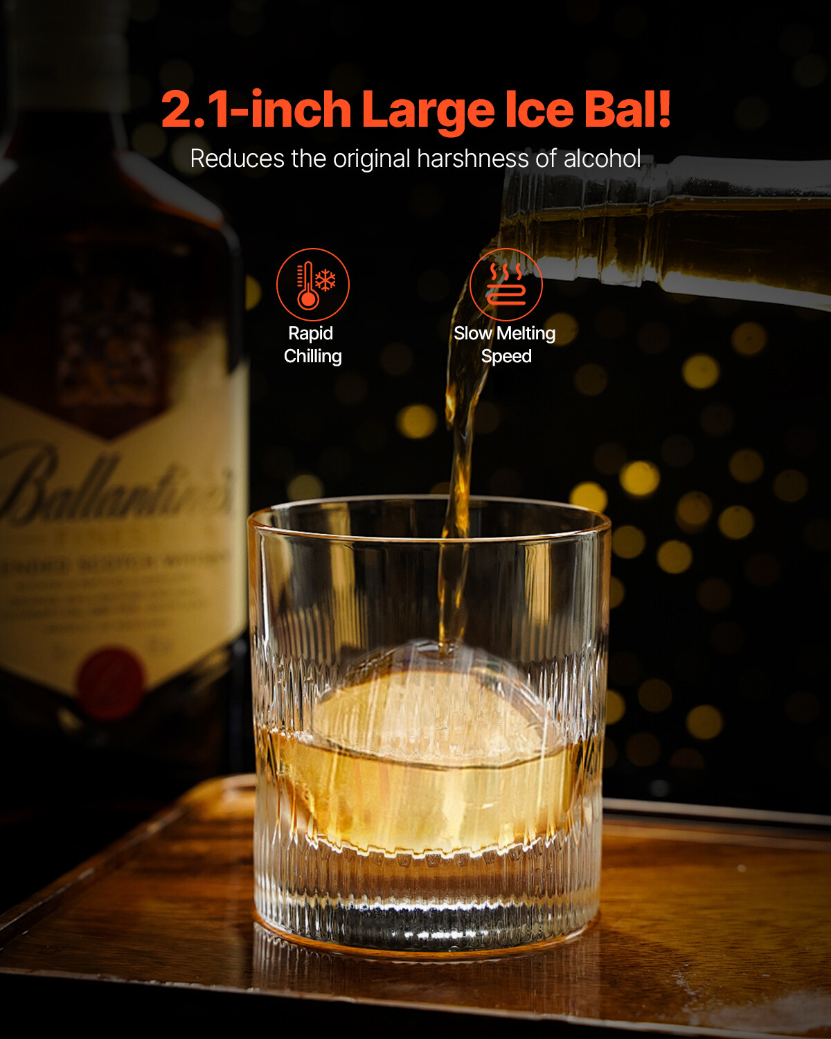 Presse à glaçons VEVOR machine à boule de glace 53 mm pour cocktail - 4
