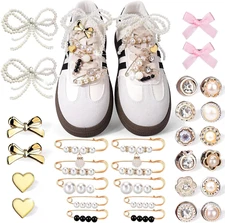 30PCS Shoe Charms for Sneakers - Shoe Lace Charms Contain Bows/Clips/Pins/Jewelr
