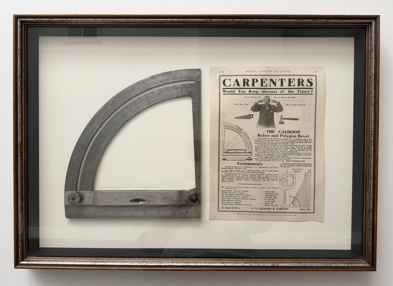 carpenter woodworking A.O. CALHOON Rafter & Polygon Bevel + 1909 ad  (framed)
