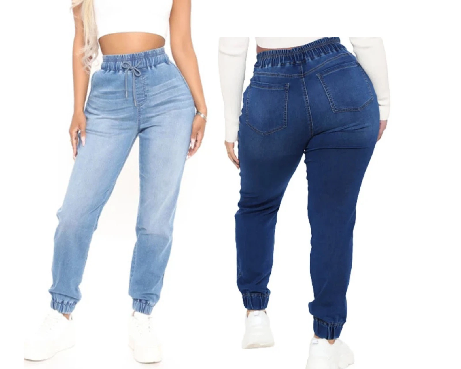 Women's Jeans Elastic High Waist Plus Size Denim Casual