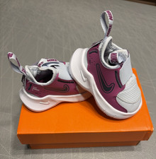 NIB Nike Flex Runner 3 TD Shoes Child 2c Football Grey/Thunder Blue Slip On