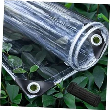Clear Tarp Clear tarps Heavy Duty Waterproof, 14 Mil Vinyl Tarp with 6x8 FT