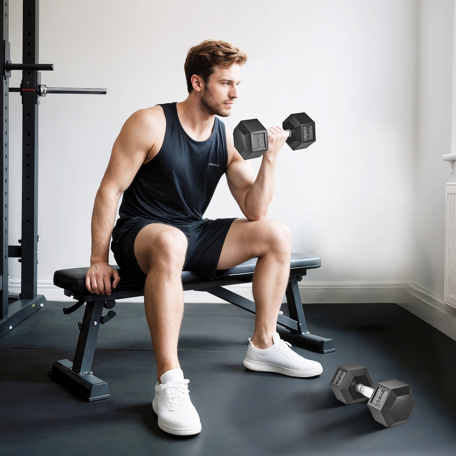 Set di Manubri Palestra da 2x12,5 kg Esagonale Pesi per Palestra con foto 2