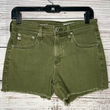Adriano Goldschmied 26R Hailey Cut Off Ex Boyfriend Short Green Denim Shorts