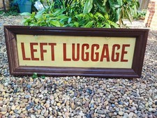 ANTIQUE NORTH EASTERN RAILWAY 'LEFT LUGGAGE' FRMAED ENAMEL SIGN
