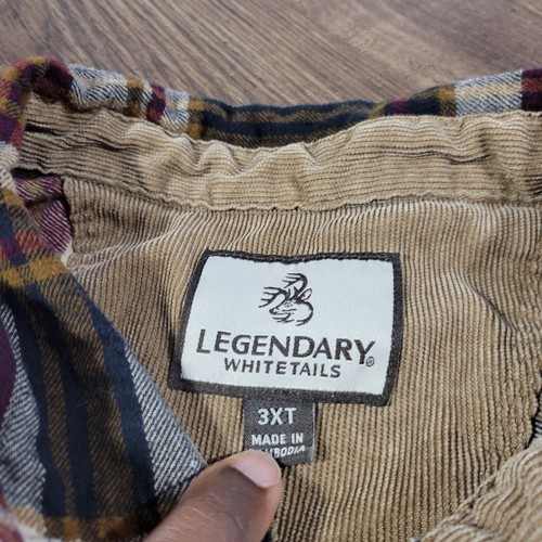 Legendary Whitetails Flannel Shirt Mens 3XT Plaid Button Up Outdoors - Picture 2 of 7