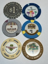 Set Of 6 Las Vegas Casinos 1.00 Chips Gaming Gambling