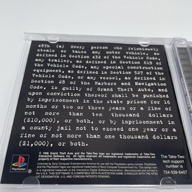 Grand Theft Auto PS1 PlayStation 1 Complete CIB Black Label