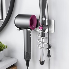 Wall-Mounted Hair Dryer and Curling Iron Holder - Hair Tool Organizer