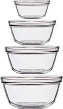 Anchor Hocking 4 Piece Glass Mixing Bowls Set – Durable, Microwave, Oven, and Di