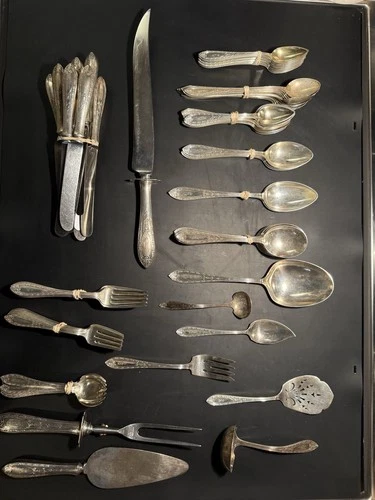 Gorham Sterling Silver Flatware Set 109 Pieces + Serving Pieces Monogrammed