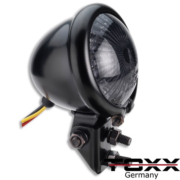 LED RüCklicht Bremslicht Fahrlicht Schwarz Bobber Chopper Custom E-GeprüFt 12V-image