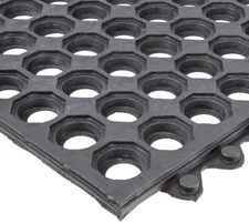 T32 Ultramat Lightweight Modular Antifatigue Drainage Mat 3' X 3' Black