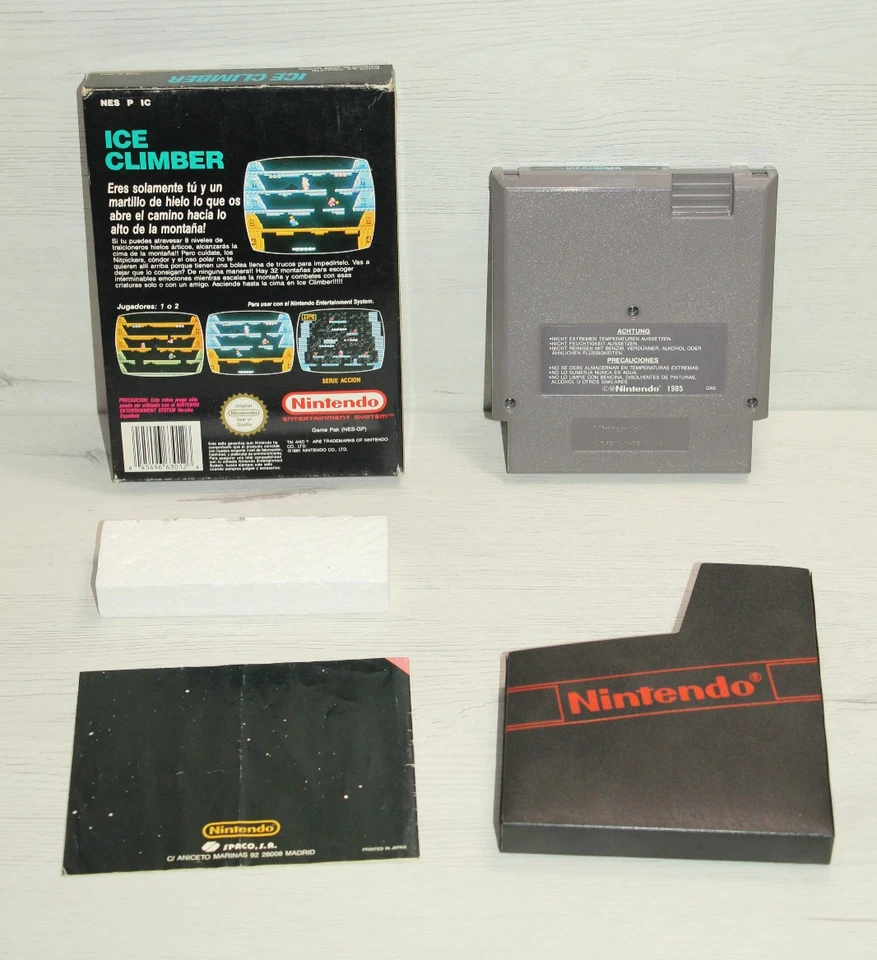 NINTENDO NES ORIGINAL "ICE CLIMBER" SPACO, S.A PAL B ESPAÑA COMPLETO - Imagen 2 de 4