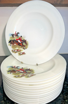 JAJ Pyrex Tally Ho Mittagessen Teller Jagdszene Reitsport