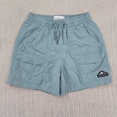 Abercrombie Kids Shorts Boys 9-10 Green Cargo Pockets Drawstring Hiking Fishing