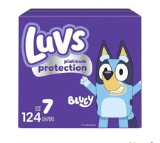 Luvs Platinum Protection Disposable Diapers Size 7 Bluey Multicolor 124 Count 0.28 per diaper