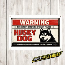Property Protected By Trained Dog 8x12 Warning Tin Metal Sign Home Decor