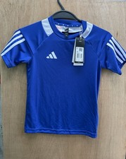 ADIDAS CHILDS BLUE SPORTS TOP, T SHIRT 7-8yrs