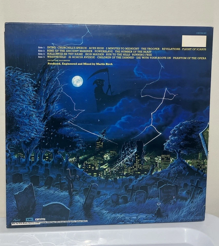 Iron Maiden Live After Death Vinyl Record 2 LP Original Capitol Records 1985 - Image 3 of 4