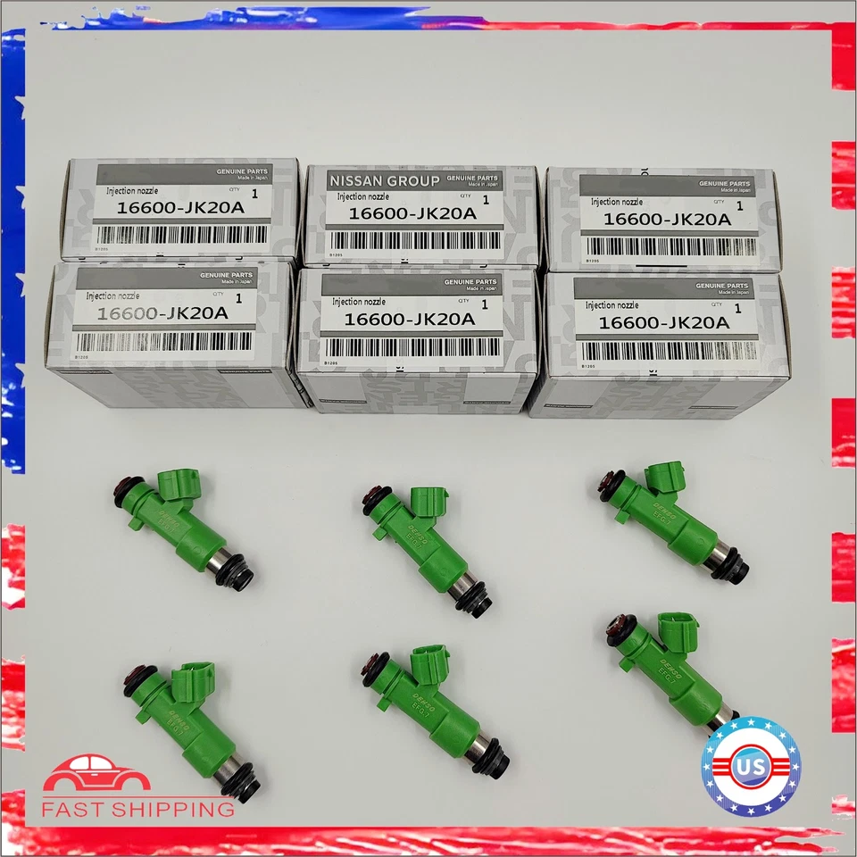 OEM 6X DENSO Fuel Injectors for 2009-2014 Nissan Murano 3.5L V6 16600-JK20A - Image 2 of 4
