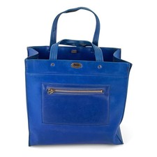 Vintage 60s Blue Vinyl Handbag Purse Mod GoGo