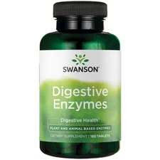 Swanson Digestive Enzymes, Plant & Animal Based Enzymes, Digestive Aid, 180 Tabs