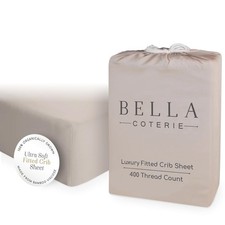 Bella Coterie Luxury Bamboo Viscose Crib Sheet  Organically Grown Crib, Dune