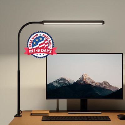 Lámpara de escritorio LED con cuello de cisne flexible de 360° que cuida la vist