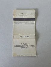 Omni International Hotel Detroit Michigan Matchbook Cover 461
