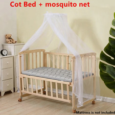 Nisorpa Wooden Baby Cot Bed+Mosquito Net