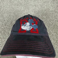 Disney Mickey Mouse Hat Cap Strap Back Navy Red Embroidered Baseball Youth