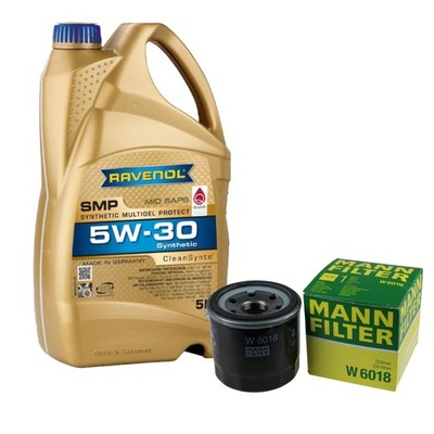 MANN-FILTER Inspektionspaket 5L RAVENOL SMP 5W-30 für Mazda 3 2.0 CX-3