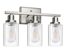 3-Light Brushed Nickel Bathroom Vanity Light Wall Sconce Over Mirror Open Box