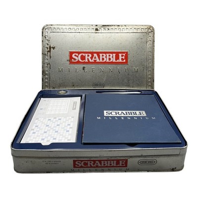 Scrabble Millenium Edition Spear Spiele Silber Aluminium Dose Kreuzwortspiel