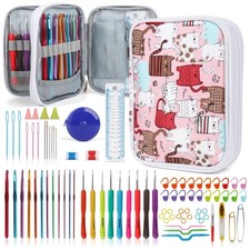 85-Piece Ergonomic Crochet Hooks Set with Case   Perfect for All Skill Levels