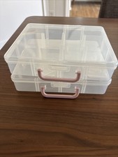 Two Clear Jewelry Boxes Plastic Bead Storage Craft Container Earrings Organizer