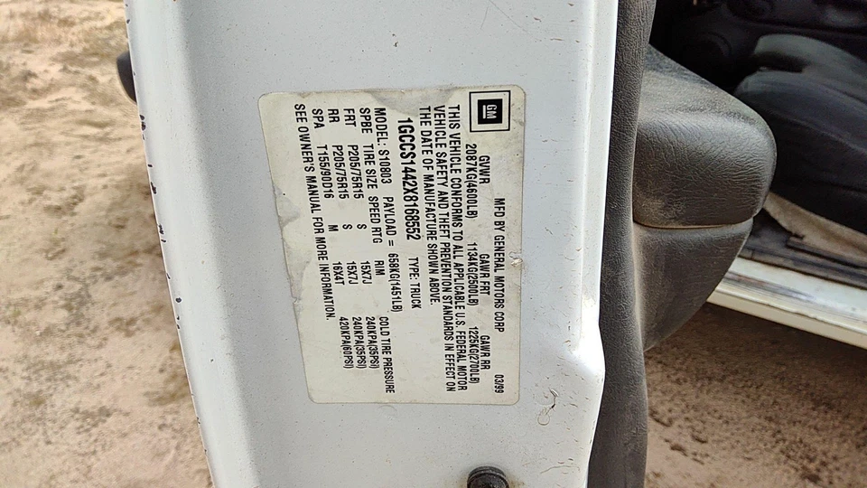 1994-2004 S10 Pickup Driver Left Manual Window Regulator Oem 15041706 - Image 4 of 4